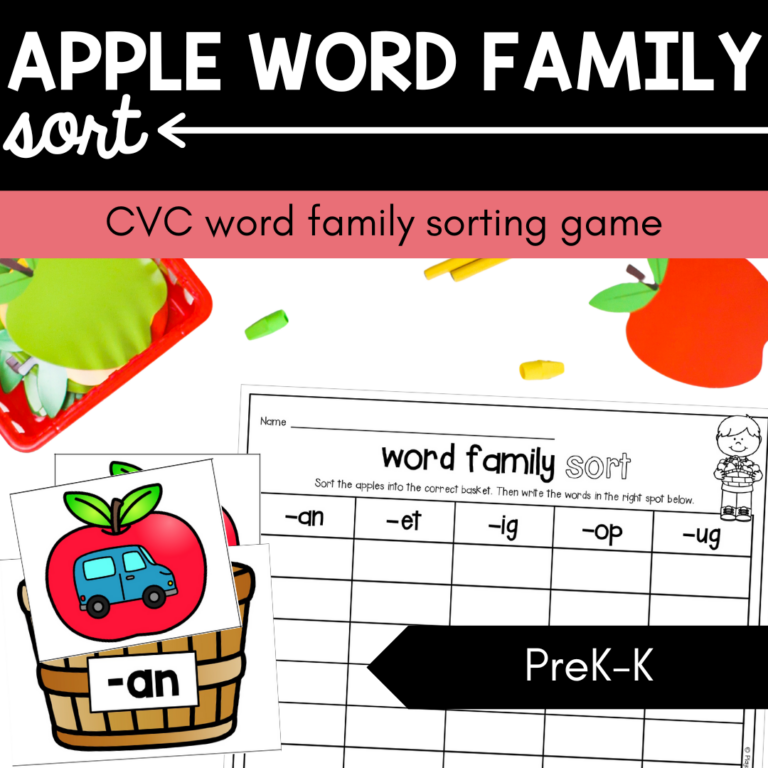Apple Word Family Sort