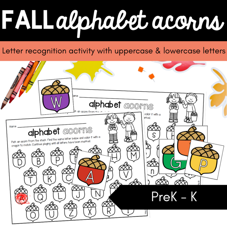 Fall Alphabet Acorns
