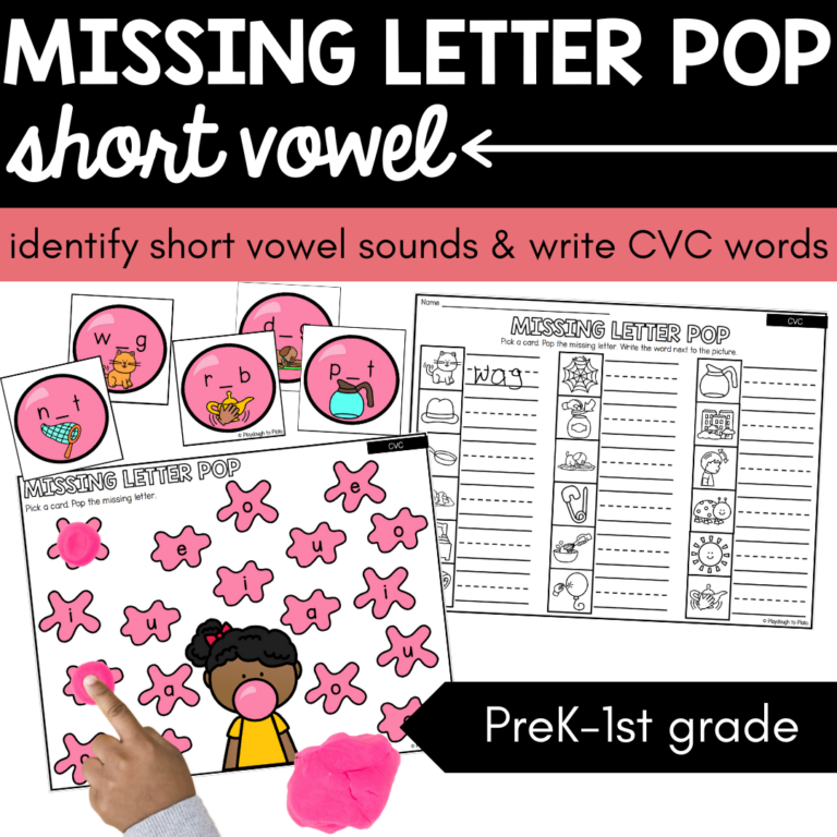 Missing Letter Pop Short Vowel