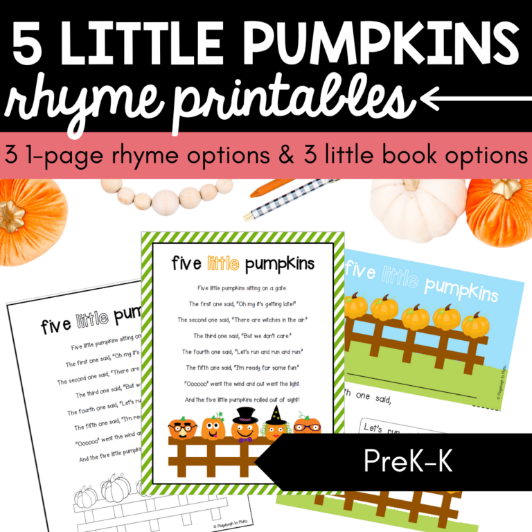 Five Little Pumpkins Rhyme Printables