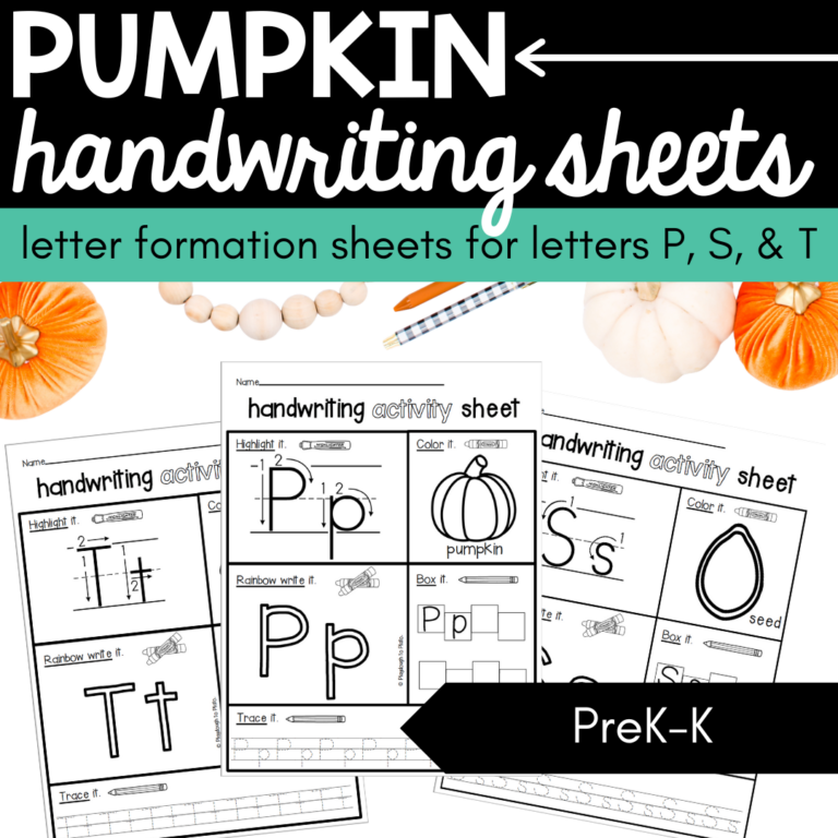 Pumpkin Handwriting Sheets