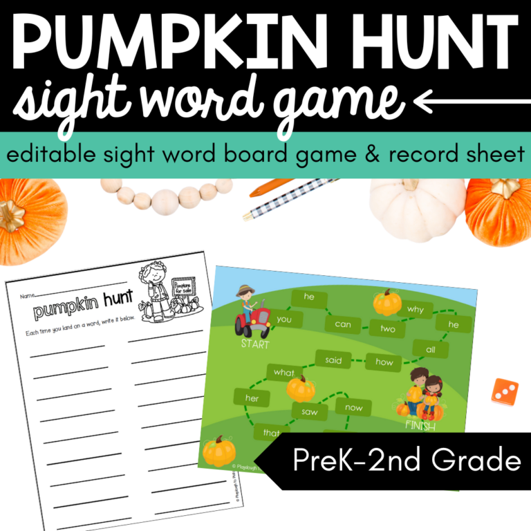 Editable Pumpkin Hunt Sight Word Game