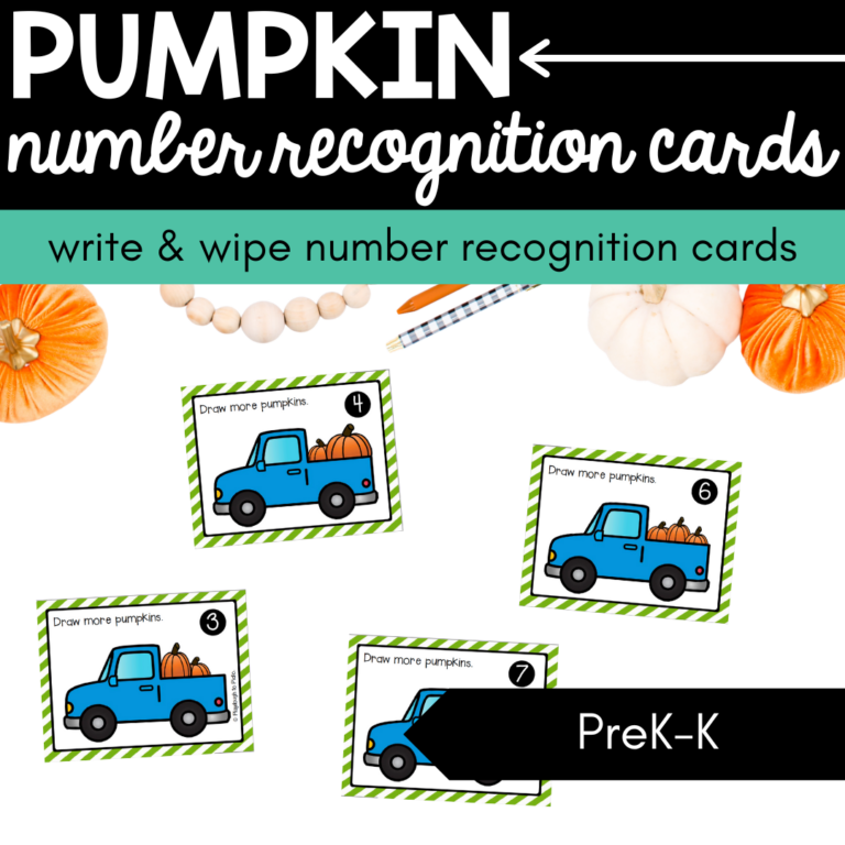 Pumpkin Number Recognition Write & Wipe Cards