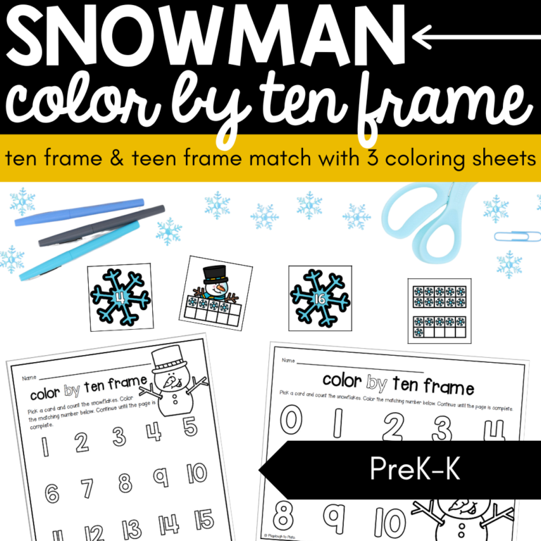 Snowman Color by Ten Frame