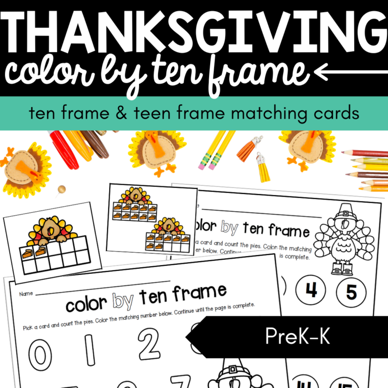 Thanksgiving Color by Ten Frame