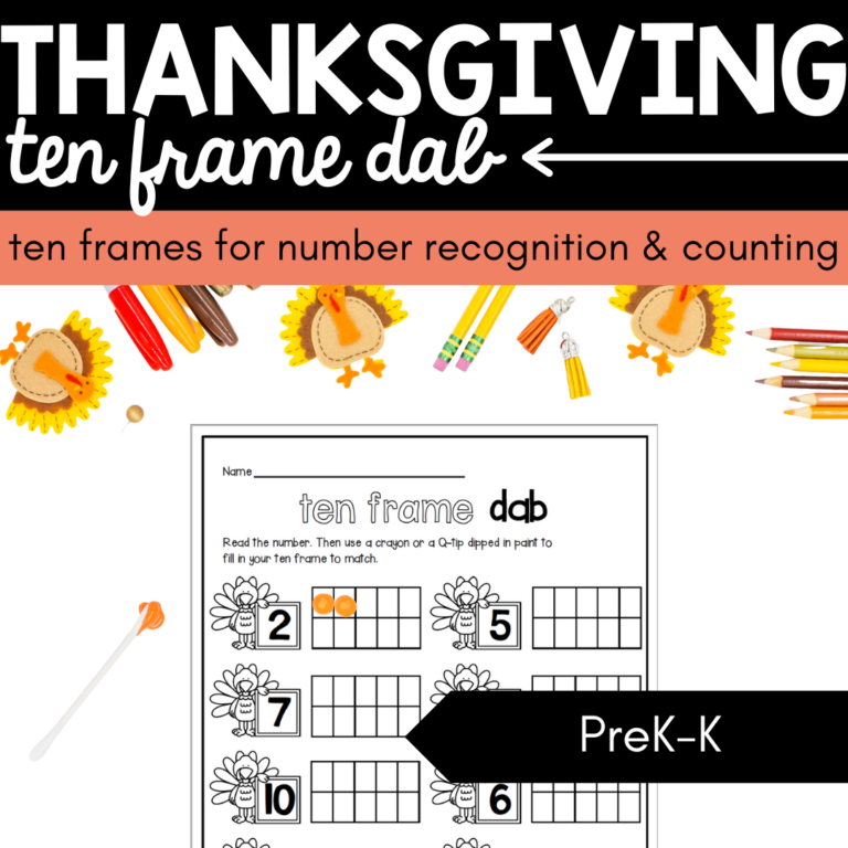 Thanksgiving Ten Frame Dab