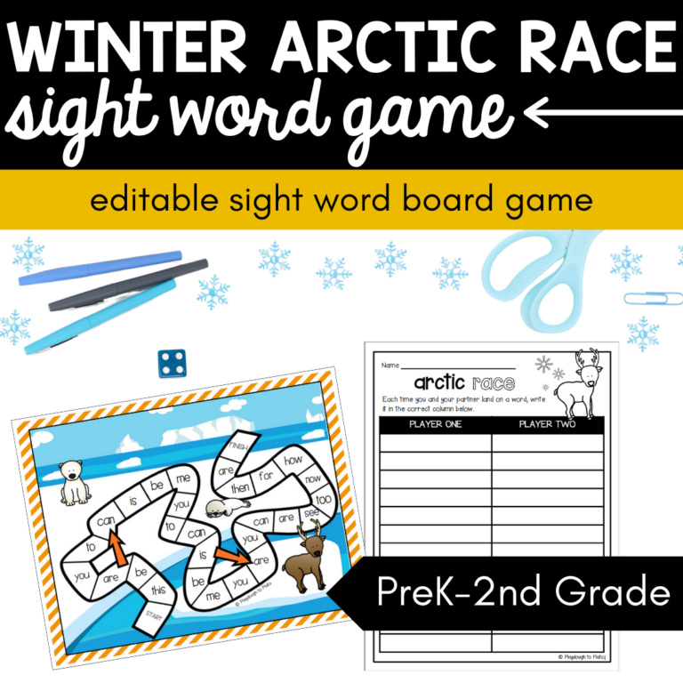 Editable Winter Arctic Race Sight Word Game