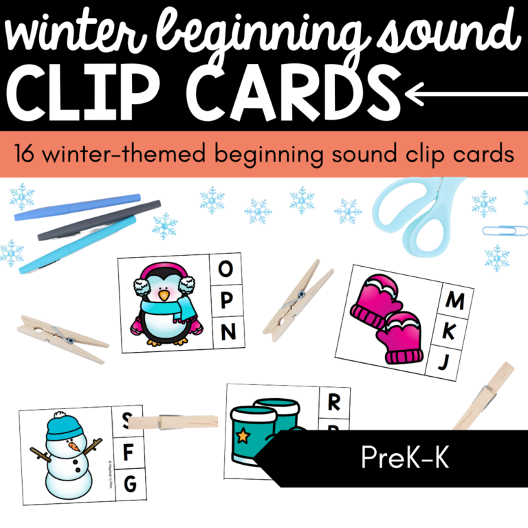 Winter Beginning Sound Clip Cards