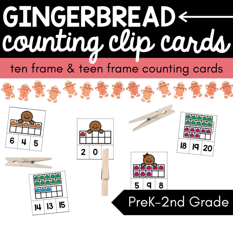 Gingerbread Counting Clip Cards