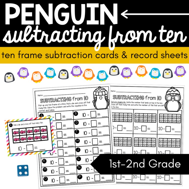 Penguin Subtracting from Ten