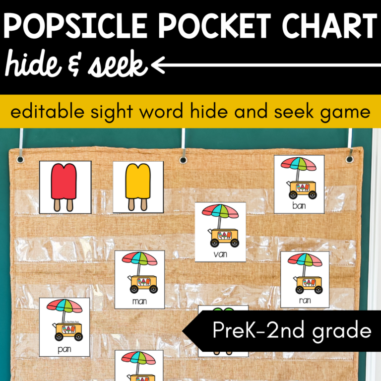 Editable Popsicle Pocket Chart Hide and Seek