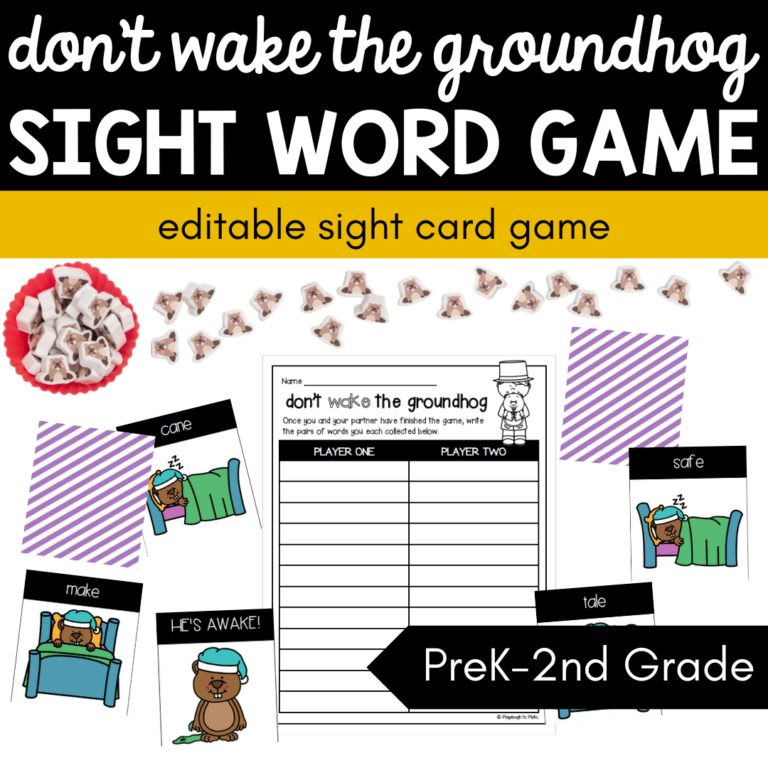 Don’t Wake the Groundhog Sight Word Game