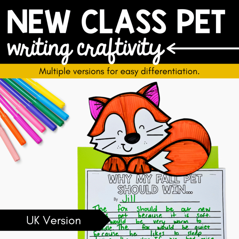 UK Version – New Class Pet Writing Craftivity