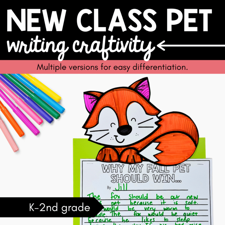 New Class Pet Writing Craftivity