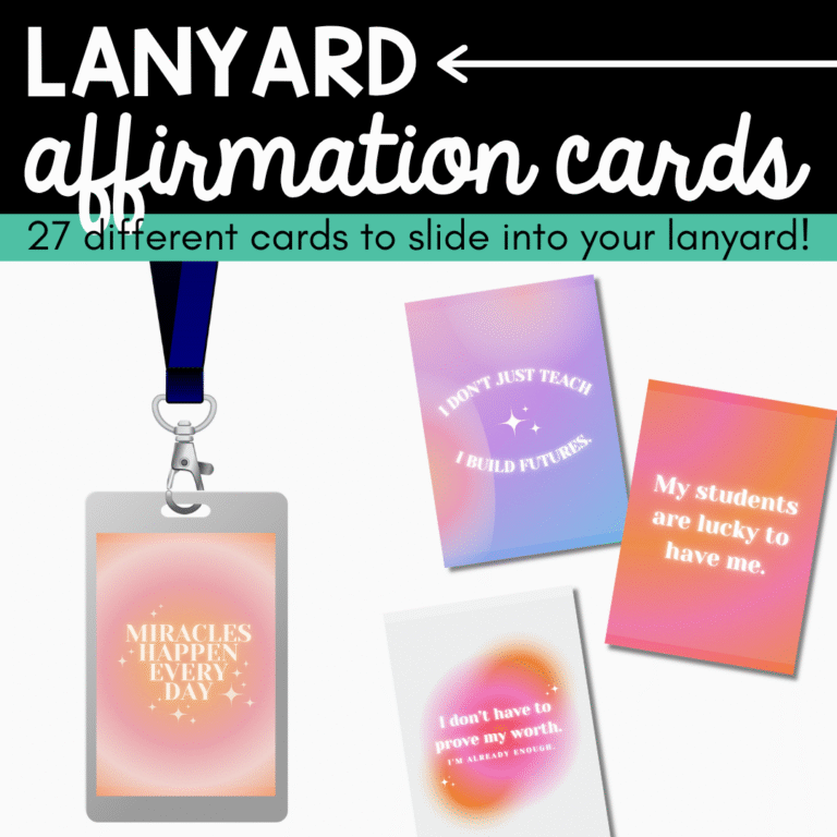 Lanyard Affirmation Cards