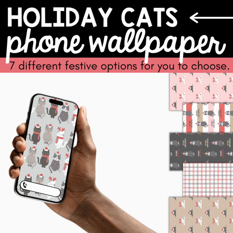 Holiday Cats Phone Wallpaper