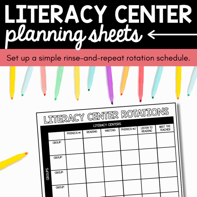 Literacy Center Planning Chart